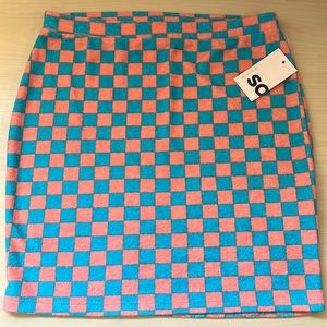 NWT Checkered towel terry mini skirt